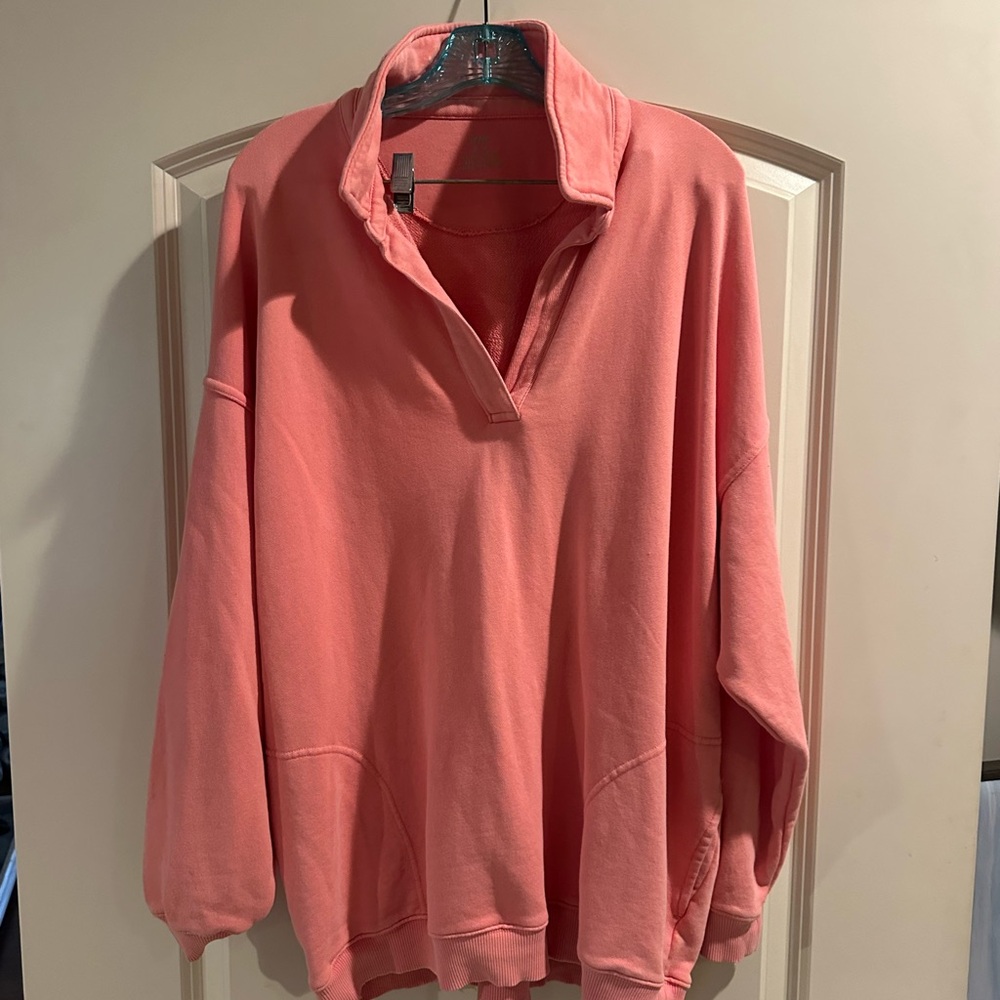 Aerie Coral Oversized Sweatshirt